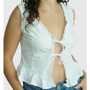 Self Esteem white Corset peplum top